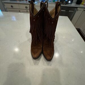 Kids Fringe Cowboy Boots - Tan